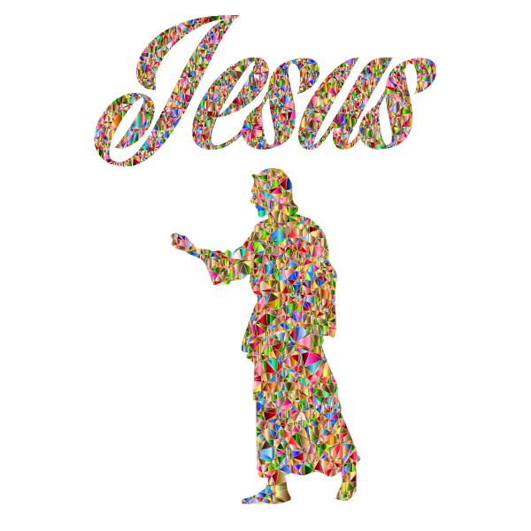 Luminous Chromatic Jesus Christ Typography No Background