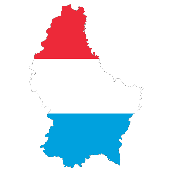 Luxembourg Map Flag With Stroke