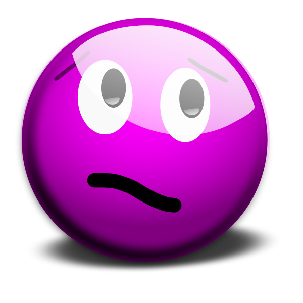 Vector image of purple guilty smiley