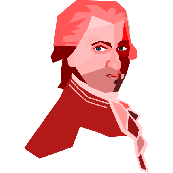 Portrait of Mozart vector drawing