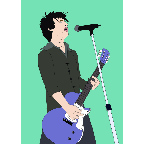 Male singer playing guitar vector