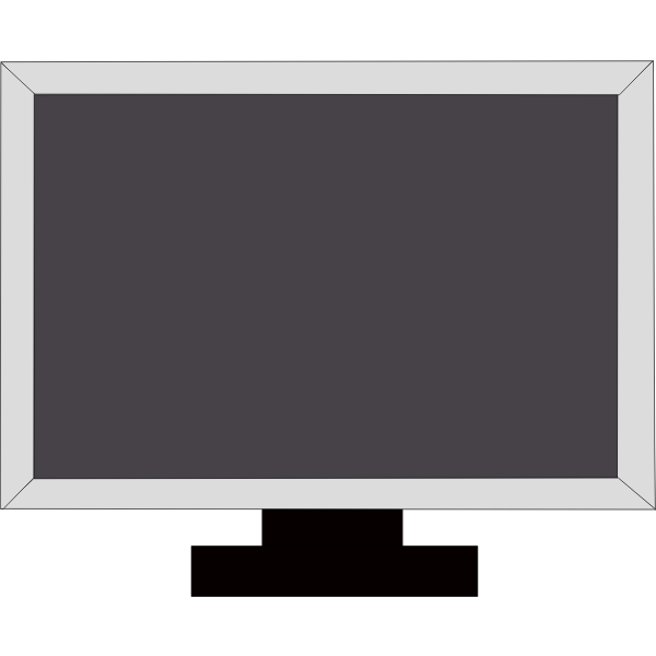 Gray LCD screen vector clip art