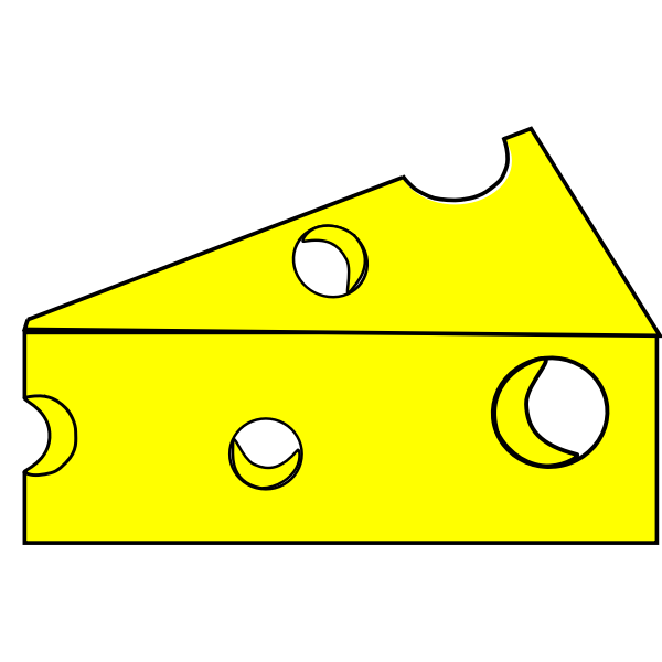 Vector drawing of piece of cheese