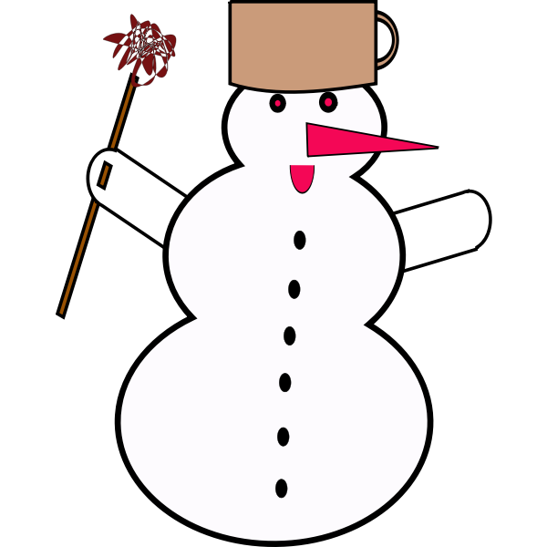 Snowman with pink nose vector image