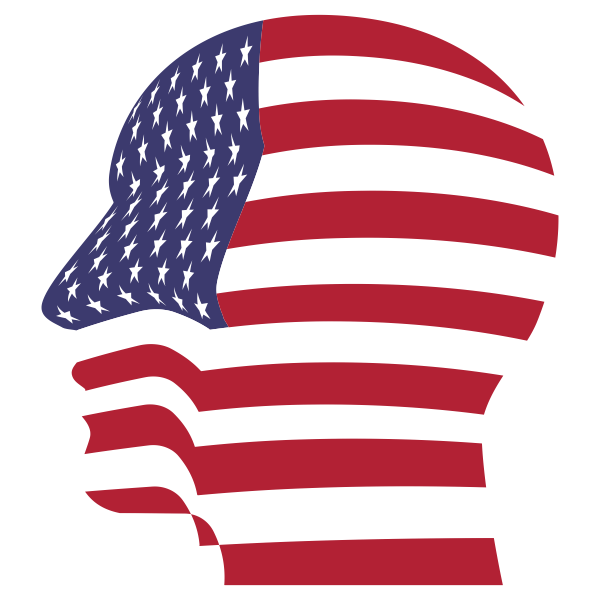 Man Head America Flag