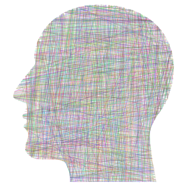 Man Head Silhouette Geometric Lines Prismatic