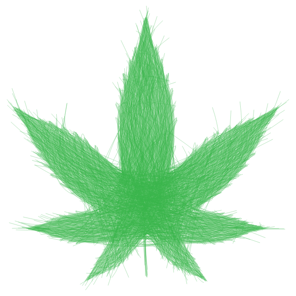 Marijuana Leaf Bezier Green