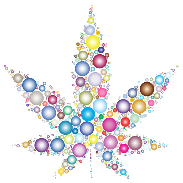 Marijuana Leaf Circles Prismatic