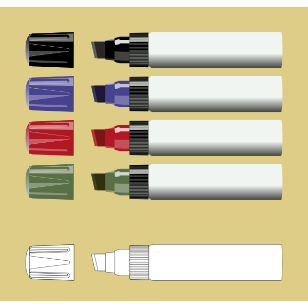 Vector clip art of markers