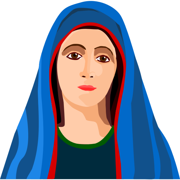 Blessed Virgin Mary portrait vector image