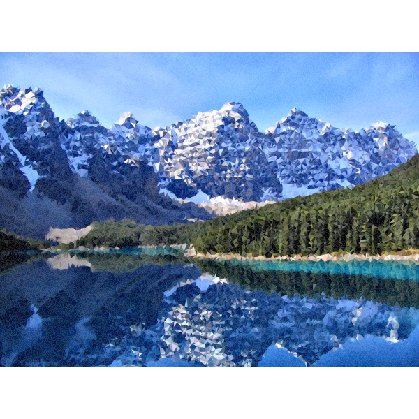 Medium Poly Canadian Rockies Moraine Lake