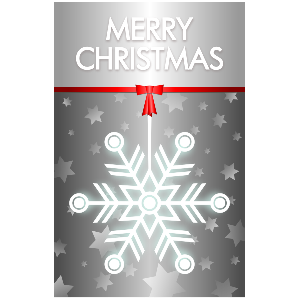 Vector illustration of grey theme Merry Christmas card