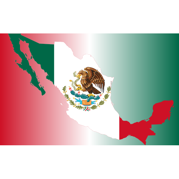 Mexico Flag Map With Background