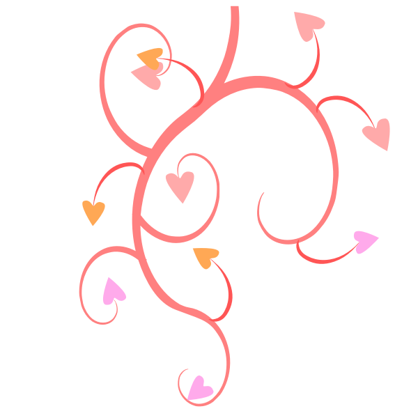 Branch with leaves of hearts vector graphics