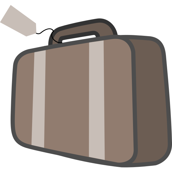 Vector image of luggage with handle and tag