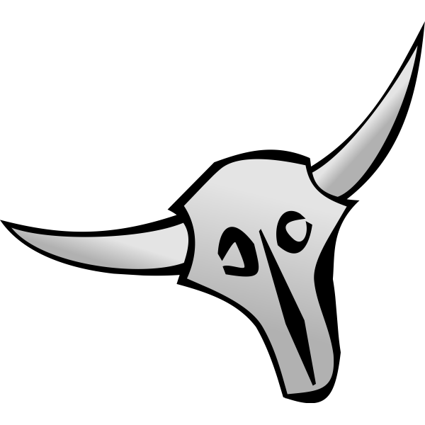 Minimalist cattle skull