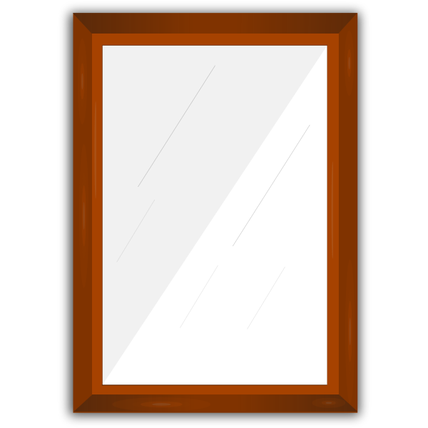 Wooden rectangular mirror frame vector graphics