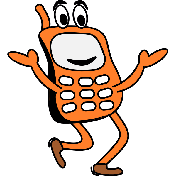 Funny walking phone vector image