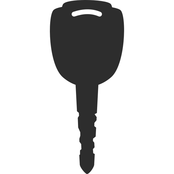 Vector image of black silhouette car door key