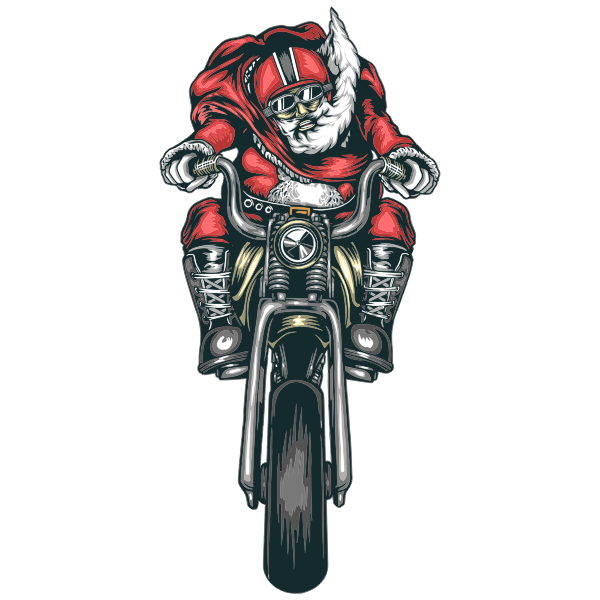 Motorcycle Santa vector image