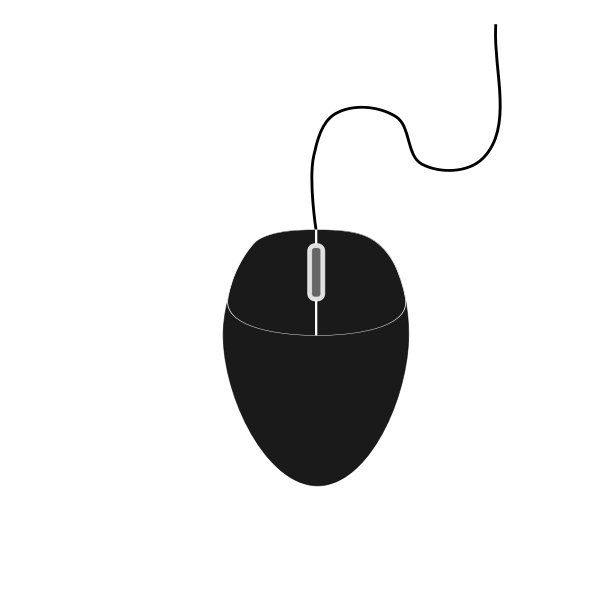 Vector clip art of black computer mouse 1