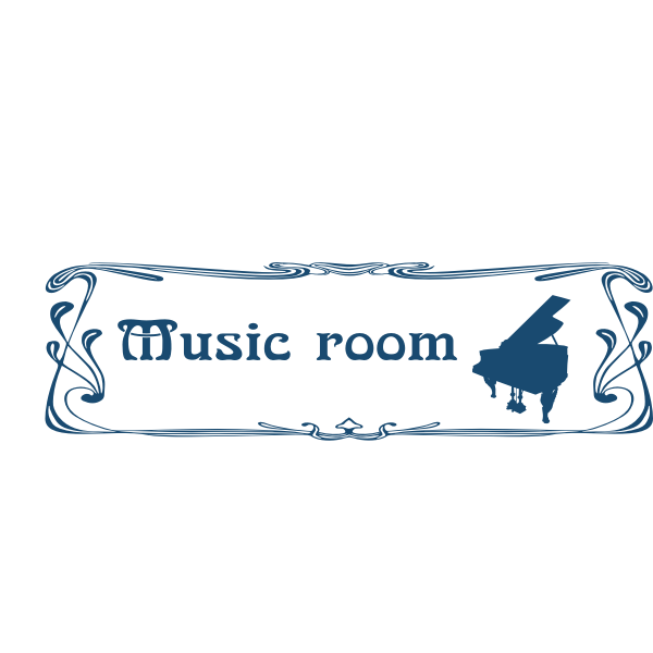 Music room door sign vector image