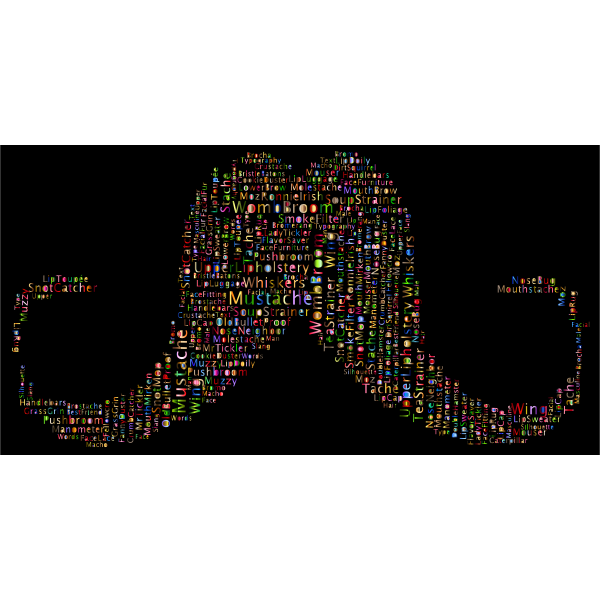 Mustache Word Cloud 2 Variation 4