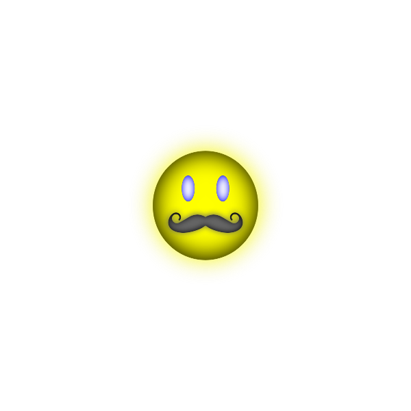 Happy emoticon with mustache vector clip art