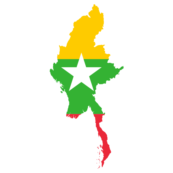 Myanmar Map Flag