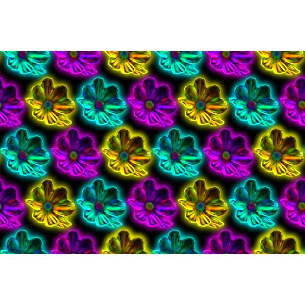 Neon flower background vector image