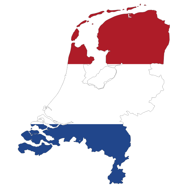 Netherlands Map Flag With Stroke