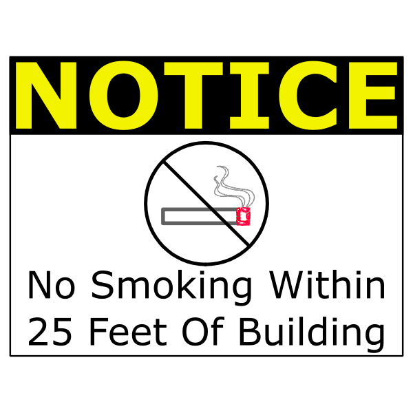 Vector illustration ofno smoking within 25 feet sign