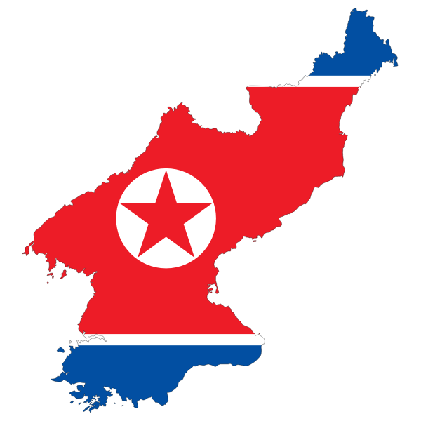 North Korea Map Flag With Stroke