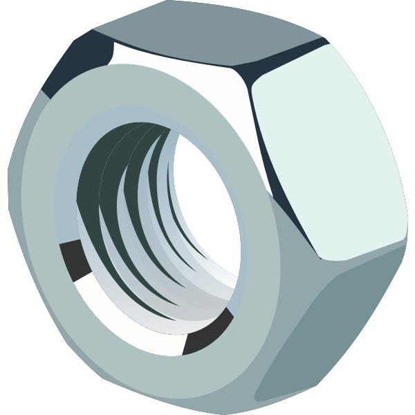 Vector image of high shine hex nut