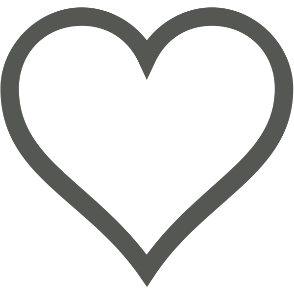 White heart with thick brown border vector clip art