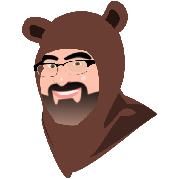 Man in bear costume vector illustration