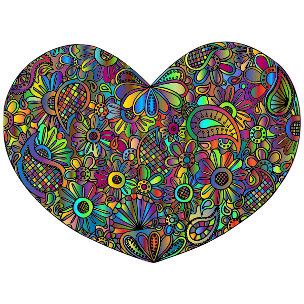 Ornamental Floral Heart Prismatic