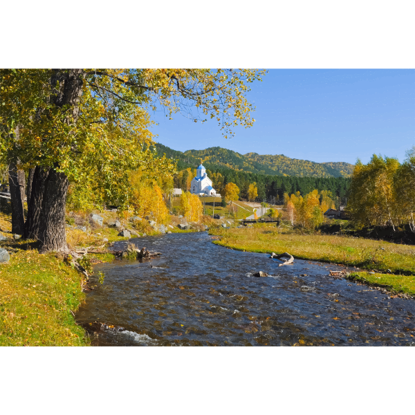 Orthodox Church In A Picturesque Landscape