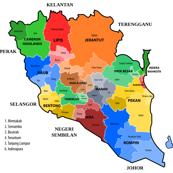 Pahang Map Malaysia