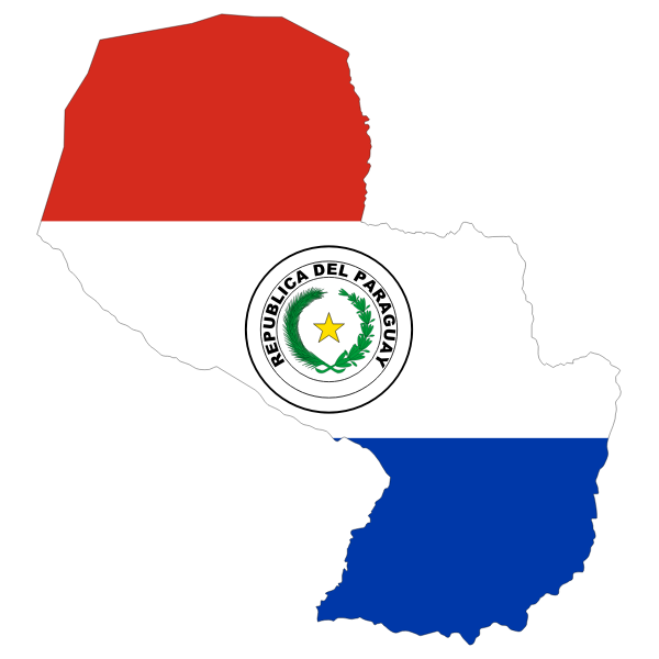 Paraguay flag and map