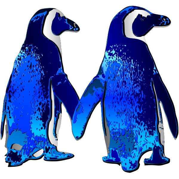 Vector clip art of penguins