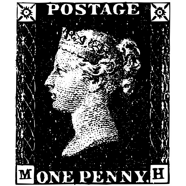 One penny post stamp