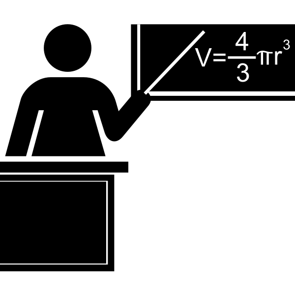 Teacher teaching mathematics vector graphics