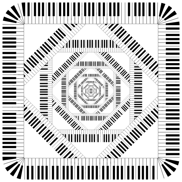 Piano Keys Rounded Square Vortex