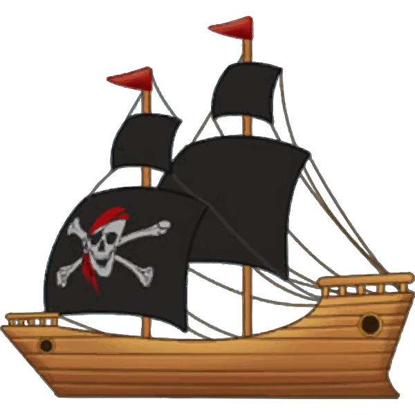 Pirate wooden sailing ship