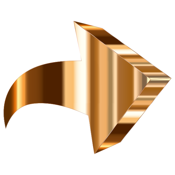 Polished Copper 3D Arrow