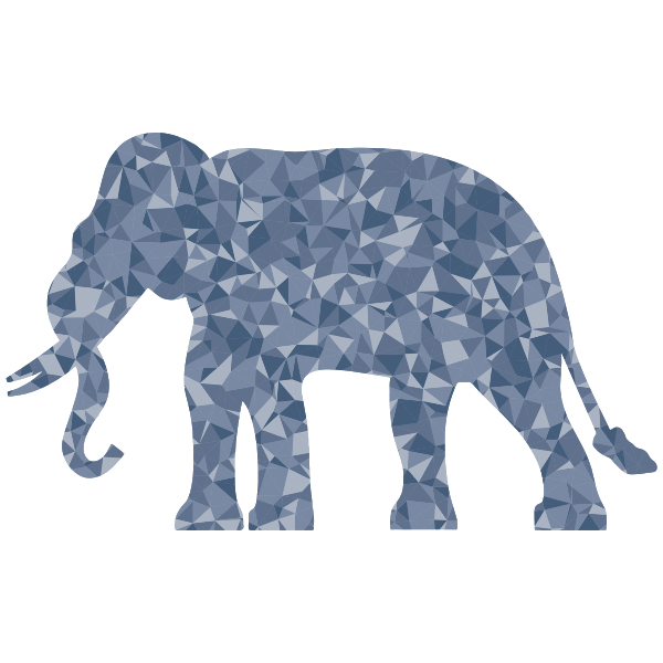 Polygonal Elephant Silhouette