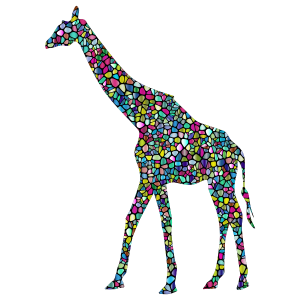 Polyprismatic Tiled Giraffe Landscape Silhouette Minus Landscape With Background