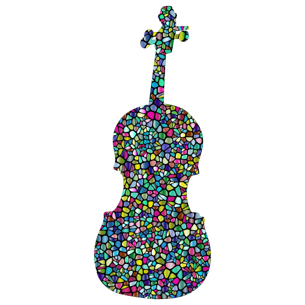 Polyprismatic Tiled Violin Silhouette With Background