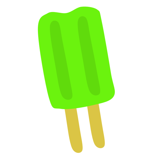 Green icecream on stick vector drawing